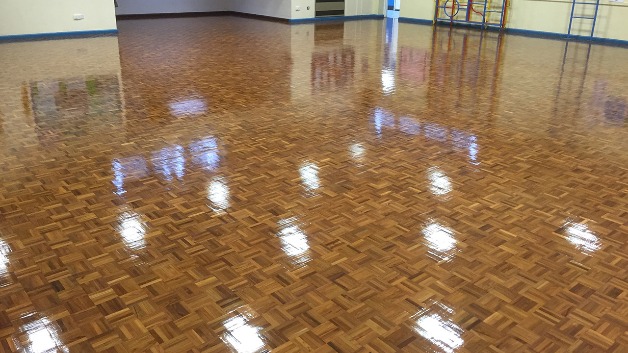 Wood Floor Restoration at Hardingstone Academy Wood Floor Restoration, Renue UK